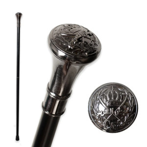 Canne Steampunk Gothique Écusson Royal d’Ombre et d’Acier
