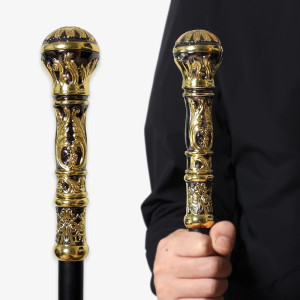 Canne Steampunk Gothique Sceptre Doré du Dandy Victorien