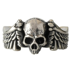 Vue générale Bague Tête de Mort "Ailes du Jugement"