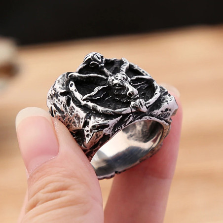 Bague Tête de Bouc "Sceau des Abysses"