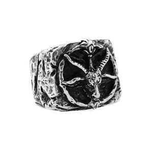 Vue générale Bague Tête de Bouc "Sceau des Abysses"