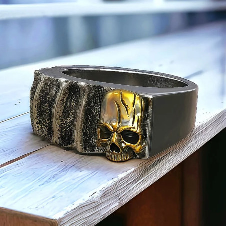 Bague Tête de Mort "Or des Ténèbres"