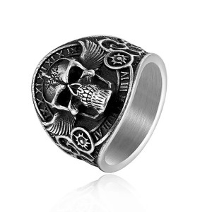 vue de Face Bague Tête de Mort "Cadran Mortel"
