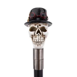 Canne Tête de Mort Steampunk - Le Dandy Mécanique