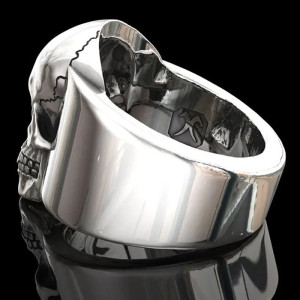 Vue Arrière Bague Tête de Mort "Le Monolithe"