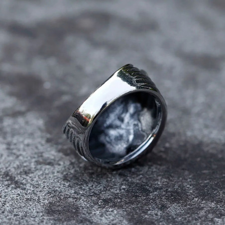 Vue Arrière Bague Gothique "Le Messager Nocturne"