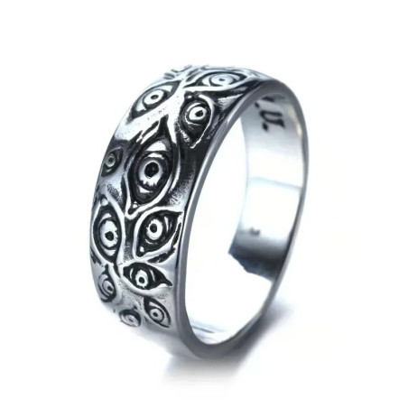 Vue complète de la Bague Oeil d'Horus - Le Gardien des Secrets Obscurs