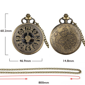 Dimensions Montre à Gousset Tête de Mort - Crâne du Temps Antique
