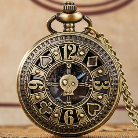 Avant Montre à Gousset Tête de Mort - Crâne du Temps Antique