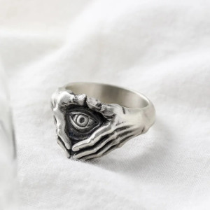 Avant Bague Rock Goth  "Œil Squelettique Protecteur"
