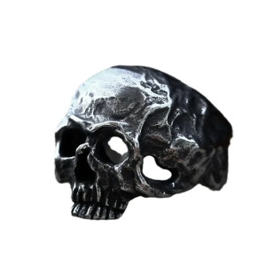 Vue générale Bague Tête de Mort "Crâne Brut des Ombres"