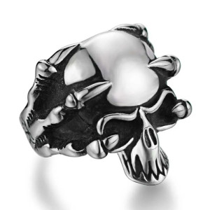 Bague Tête de Mort - Griffe Crânienne Sauvage