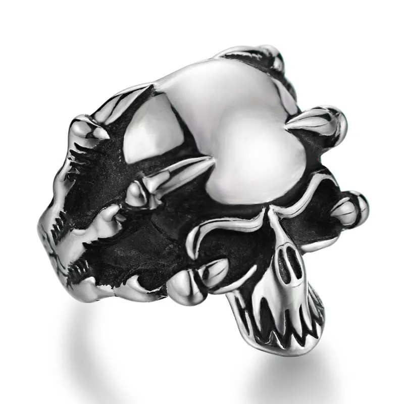 Bague Tête de Mort - Griffe Crânienne Sauvage