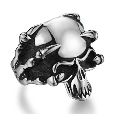 Bague Tête de Mort - Griffe Crânienne Sauvage