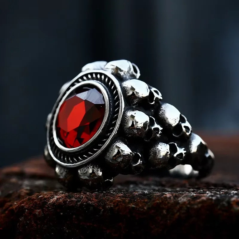 Bague Tête de Mort Sceau Sanglant