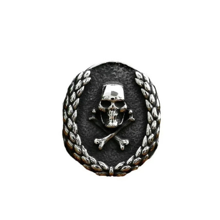 Vue générale Chevalière Tête de Mort "Sceau du Pirate"