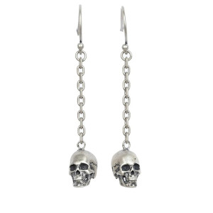 Vue générale Boucles d’Oreilles Tête de Mort “Chaîne des Âmes Perdues” - Argent 925
