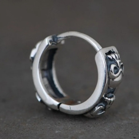 Boucles d’Oreilles Tête de Mort “Arche des Crânes Guerriers” -  Argent 925