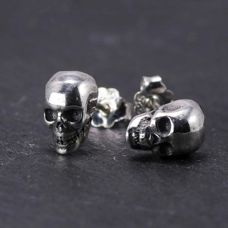 Boucles d’Oreilles Tête de Mort “Clous du Requiem d’Argent” -  Argent 925