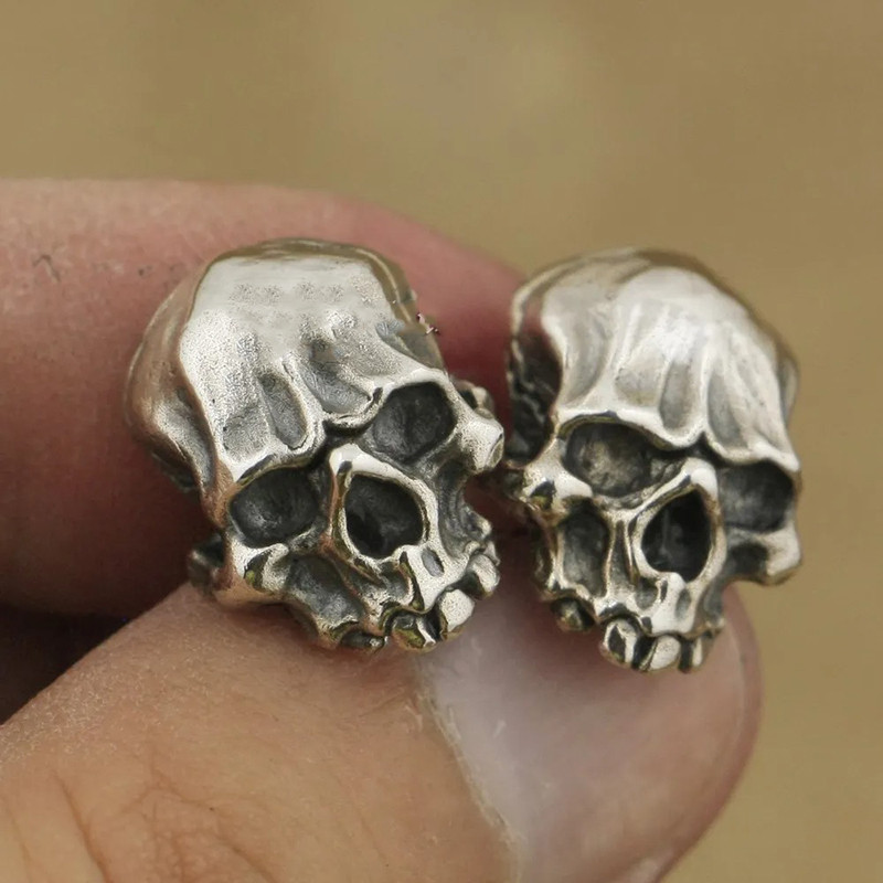 Boucles d’Oreilles Tête de Mort “Crâne Décharné des Abysses” -  Argent 925