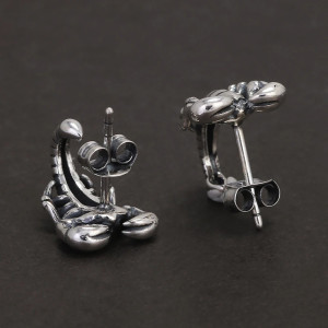 Boucles d’Oreilles Scorpion “Pince des Abysses d’Argent” -  Argent 925