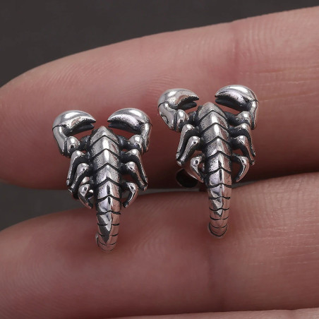 Boucles d’Oreilles Scorpion “Pince des Abysses d’Argent” -  Argent 925