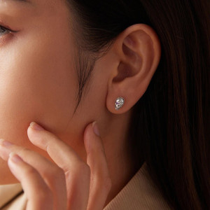 Vue Portée Boucles d’Oreilles Tête de Mort “Calavera Fleur Améthyste” -  Argent 925