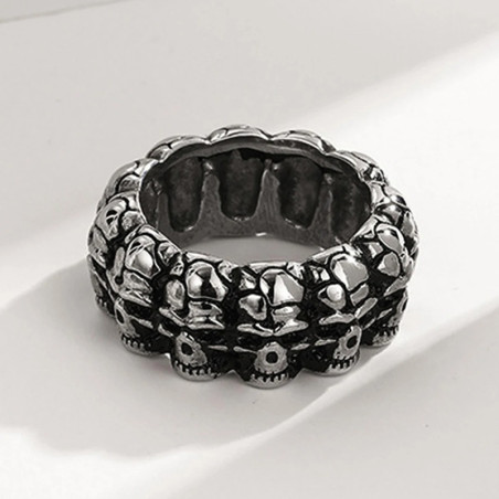 Avant Bague Tête de Mort "Anneau des Mille Crânes"