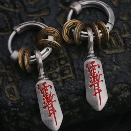 Avant Boucles d’Oreilles Talisman “Marque d’Exorciste” - Argent 925