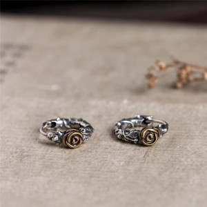 Boucles d’Oreilles Rock Goth "Roses Épineuses d’Argent" - Argent 925