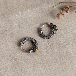 Boucles d’Oreilles Rock Goth "Roses Épineuses d’Argent" - Argent 925