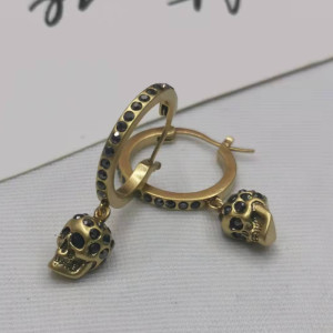 Magnifiques Boucles d’Oreilles Tête de Mort “Crânes Martelés du Chaos” -  Argent 925