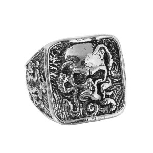 Vue générale Bague Tête de Mort “Totem des Abysses”