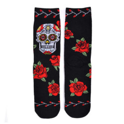 Vue complète des Chaussettes Santa Muerte classique