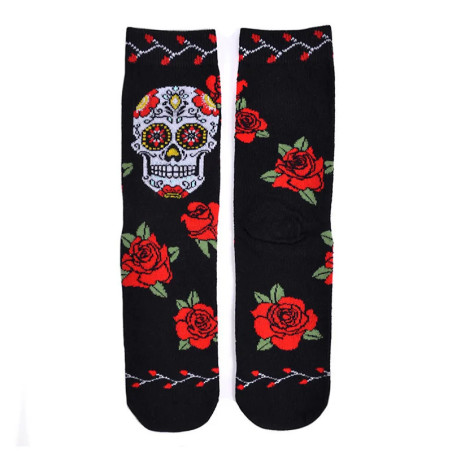 Vue complète des Chaussettes Santa Muerte classique