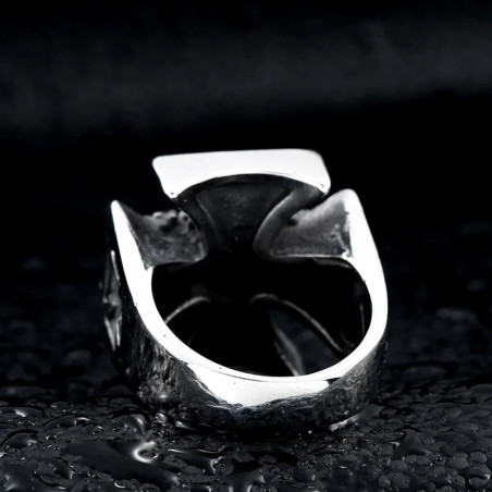Vue Arrière Bague Tête de Mort "Croix des Trois Damnés"