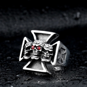 Avant Bague Tête de Mort "Croix des Trois Damnés"