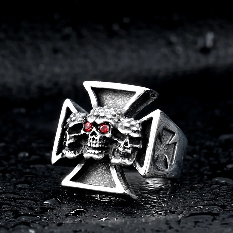 Avant Bague Tête de Mort "Croix des Trois Damnés"