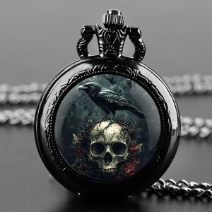 Montre à Gousset Gothique Corbeau du Royaume des Cendres