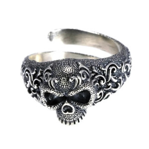 Vue générale Bague Tête de Mort “Chant Sépulcral” - Argent 925