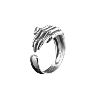 Vue générale Bague Ajustable Puck Rock Squelette & Outre-Tombe "L'Étreinte du Spectre"