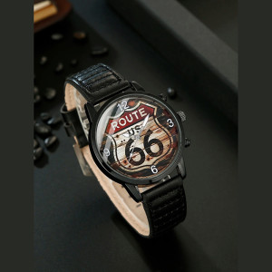 Vue de Face Montre Biker Route 66 - Esprit du Voyageur Libre