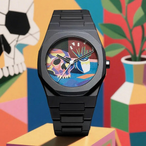 Avant Montre Tête de Mort - Crâne Cubiste Coloré