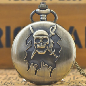 Avant Montre à Gousset Tête de Mort - Flamme du Pirate Sombre