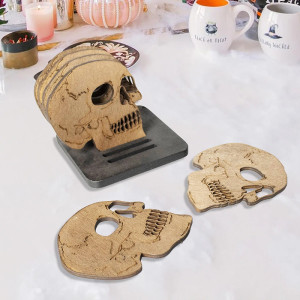 Avant Dessous de Verre Tête de Mort "Crâne du Banquet Sombre"  Lot de 6 !