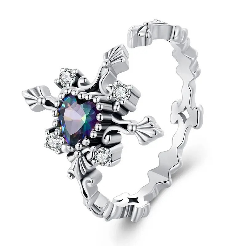 Bague Gothique “Cœur Prismatique des Ombres”- Argent 925