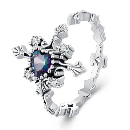 Bague Gothique “Cœur Prismatique des Ombres”- Argent 925
