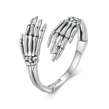Avant Bague Squelette “Double Main du Néant”- Argent 925