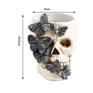 Dimensions Porte-Stylos Tête de Mort "Papillons de l’Ombre"