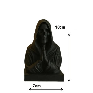 Dimensions Statuette Tête de Mort "Moine des Ombres"